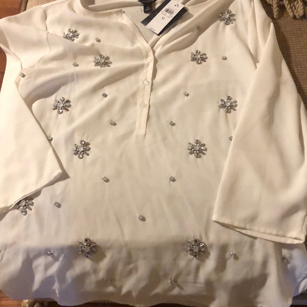 NWT Ann Taylor embellished Top